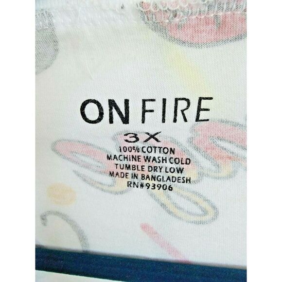 On Fire 3X Women's Plus Tie Hem Vintage Shirt CD4 Multi Size 3X Money Queen - Picture 6 of 6